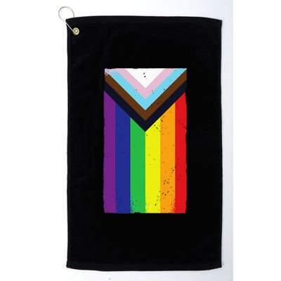 Progress Pride Flag LGBTQ Rainbow Platinum Collection Golf Towel