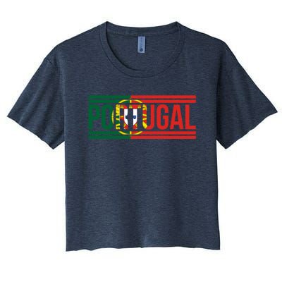 Portugal Portuguese Flag | Sports Soccer Football Women's Crop Top Tee