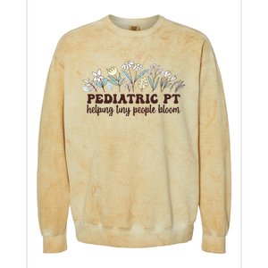 Pediatric PT Flowers Pediatric Physical Therapy Colorblast Crewneck Sweatshirt