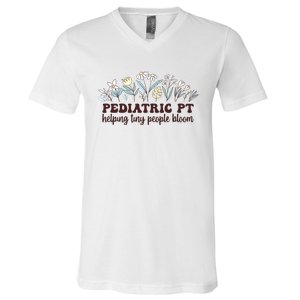 Pediatric PT Flowers Pediatric Physical Therapy V-Neck T-Shirt