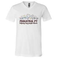 Pediatric PT Flowers Pediatric Physical Therapy V-Neck T-Shirt