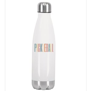 Pickleball Player Funny Pickle Ball Lover Group Squad Xmas Gift Stainless Steel Insulated Water Bottle