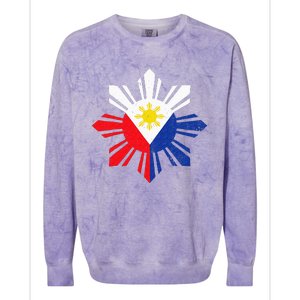 Proud Pinoy Filipino Pride Philippines Flag Colorblast Crewneck Sweatshirt