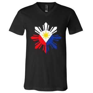 Proud Pinoy Filipino Pride Philippines Flag V-Neck T-Shirt