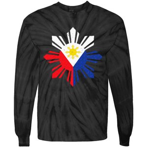 Proud Pinoy Filipino Pride Philippines Flag Tie-Dye Long Sleeve Shirt