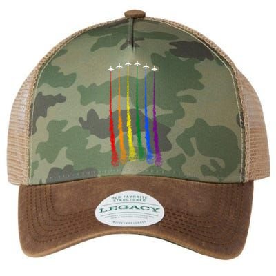 Plane Pride Flag Rainbow LGBT LGBTQ Pride Month Pride Ally Legacy Tie Dye Trucker Hat
