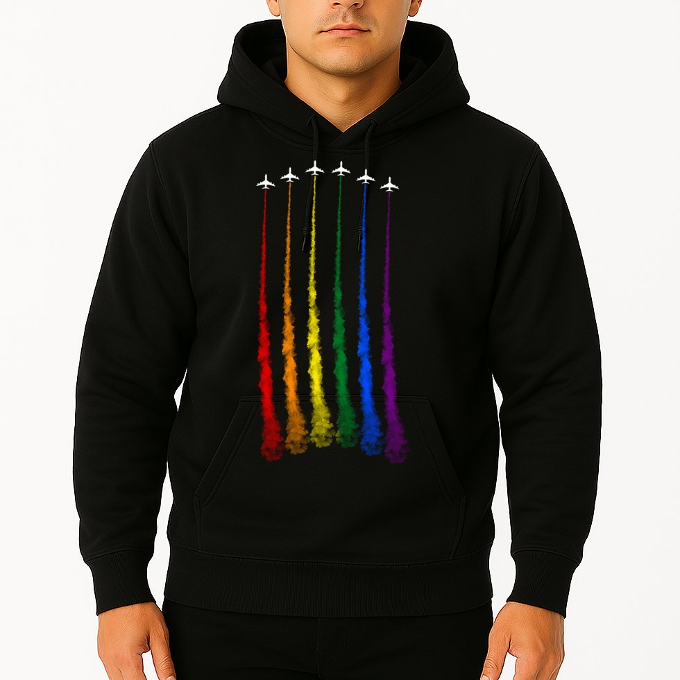 Plane Pride Flag Rainbow LGBT LGBTQ Pride Month Pride Ally Hoodie