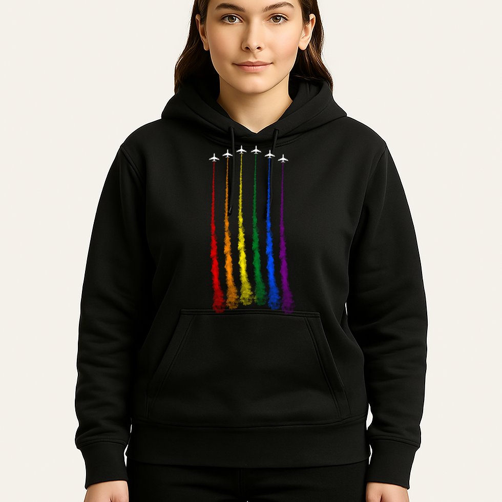 Plane Pride Flag Rainbow LGBT LGBTQ Pride Month Pride Ally Hoodie