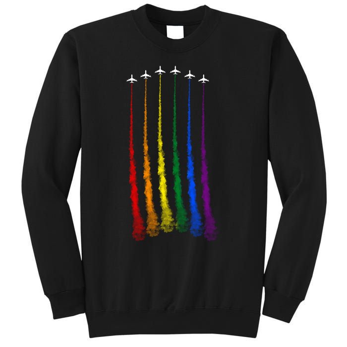 Plane Pride Flag Rainbow LGBT LGBTQ Pride Month Pride Ally Sweatshirt