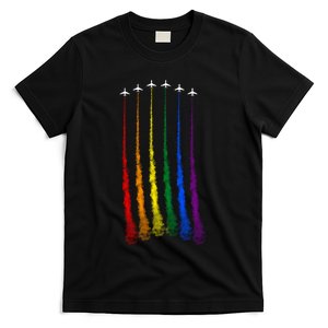 Plane Pride Flag Rainbow LGBT LGBTQ Pride Month Pride Ally T-Shirt