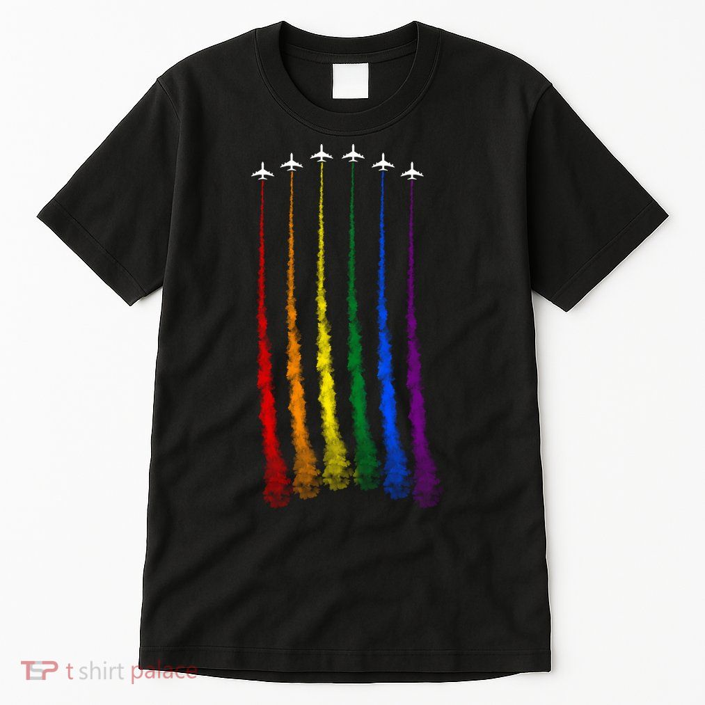 Plane Pride Flag Rainbow LGBT LGBTQ Pride Month Pride Ally Tall T-Shirt