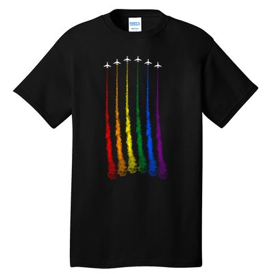 Plane Pride Flag Rainbow LGBT LGBTQ Pride Month Pride Ally Tall T-Shirt