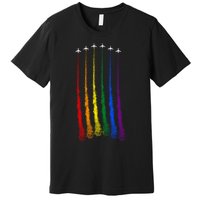 Plane Pride Flag Rainbow LGBT LGBTQ Pride Month Pride Ally Premium T-Shirt