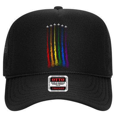 Plane Pride Flag Rainbow LGBT LGBTQ Pride Month Pride Ally Trucker Hat