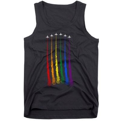 Plane Pride Flag Rainbow LGBT LGBTQ Pride Month Pride Ally Tank Top