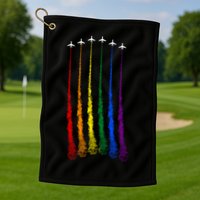 Plane Pride Flag Rainbow LGBT LGBTQ Pride Month Pride Ally Golf Towel