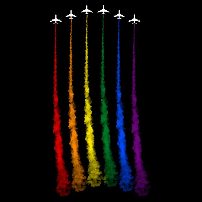 Plane Pride Flag Rainbow LGBT LGBTQ Pride Month Pride Ally Cropped Pullover Crew