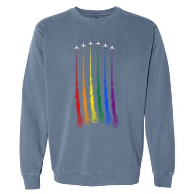 Plane Pride Flag Rainbow LGBT LGBTQ Pride Month Pride Ally Garment-Dyed Sweatshirt