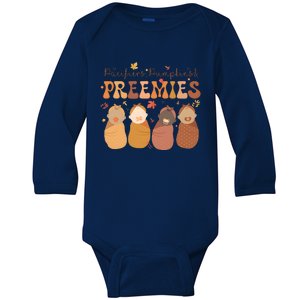 Pacifiers Pumpkins & Freemies Fall Nicu Nurse Halloween Baby Long Sleeve Bodysuit