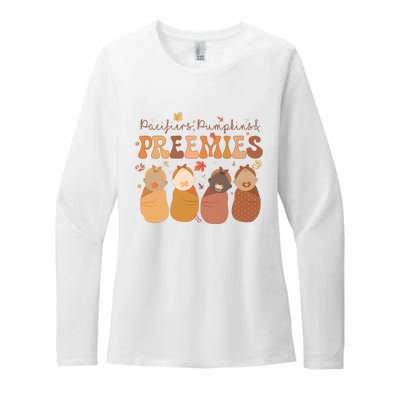 Pacifiers Pumpkins & Freemies Fall Nicu Nurse Halloween Womens CVC Long Sleeve Shirt