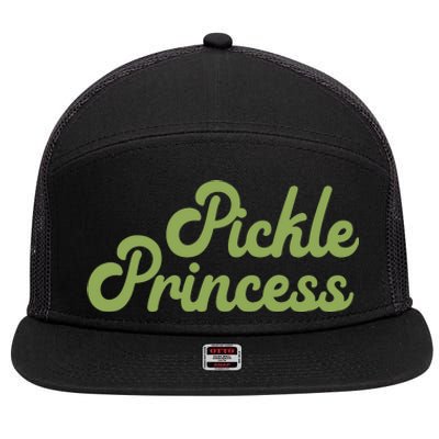 Pickle Princess Funny Cute Lover 7 Panel Mesh Trucker Snapback Hat