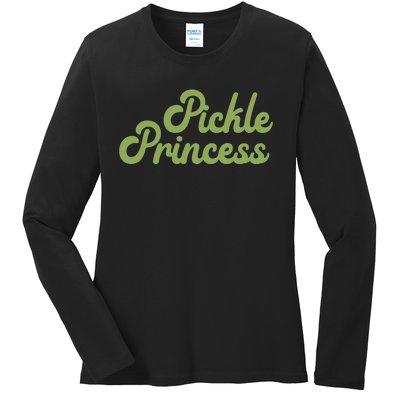 Pickle Princess Funny Cute Lover Ladies Long Sleeve Shirt