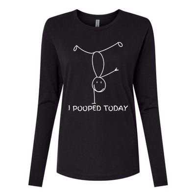 Proud Pooper Funny Poop Fart I Pooped Today Womens Cotton Relaxed Long Sleeve T-Shirt