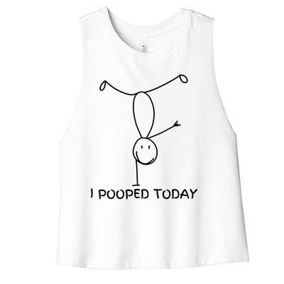 Proud Pooper Funny Poop Fart I Pooped Today Women's Racerback Cropped Tank