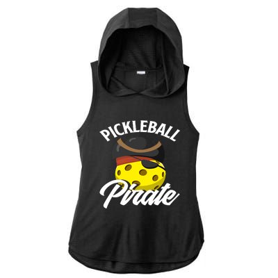 Pickleball Pirate Funny Athletic Sports Enthusiast Ladies PosiCharge Tri-Blend Wicking Draft Hoodie Tank