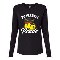 Pickleball Pirate Funny Athletic Sports Enthusiast Womens Cotton Relaxed Long Sleeve T-Shirt