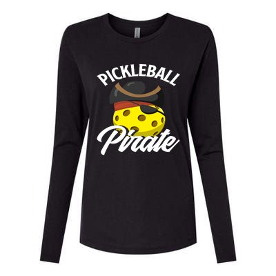 Pickleball Pirate Funny Athletic Sports Enthusiast Womens Cotton Relaxed Long Sleeve T-Shirt