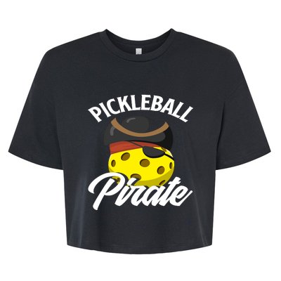 Pickleball Pirate Funny Athletic Sports Enthusiast Bella+Canvas Jersey Crop Tee