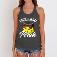 Pickleball Pirate Funny Athletic Sports Enthusiast Women's Knotted Racerback Tank