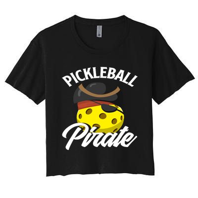 Pickleball Pirate Funny Athletic Sports Enthusiast Women's Crop Top Tee