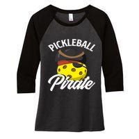 Pickleball Pirate Funny Athletic Sports Enthusiast Women's Tri-Blend 3/4-Sleeve Raglan Shirt