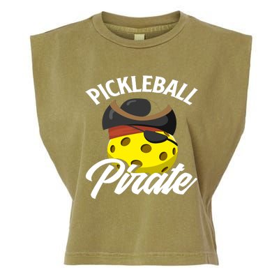 Pickleball Pirate Funny Athletic Sports Enthusiast Garment-Dyed Women's Muscle Tee