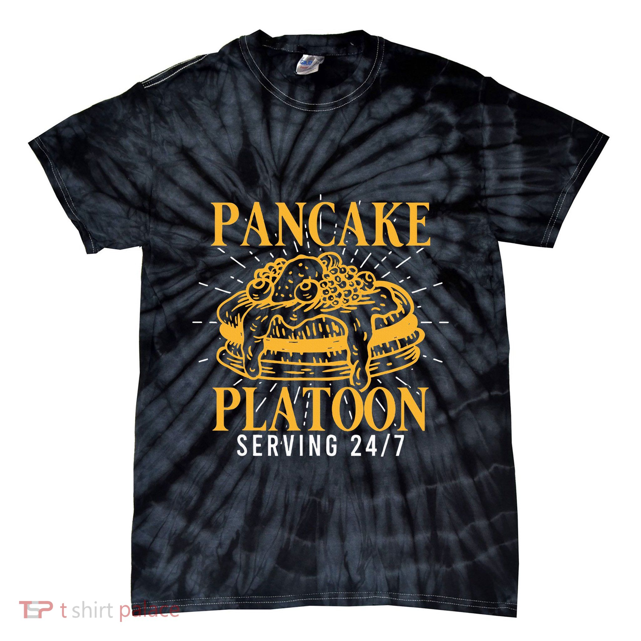 Pancake Platoon Football Lineman Tie-Dye T-Shirt