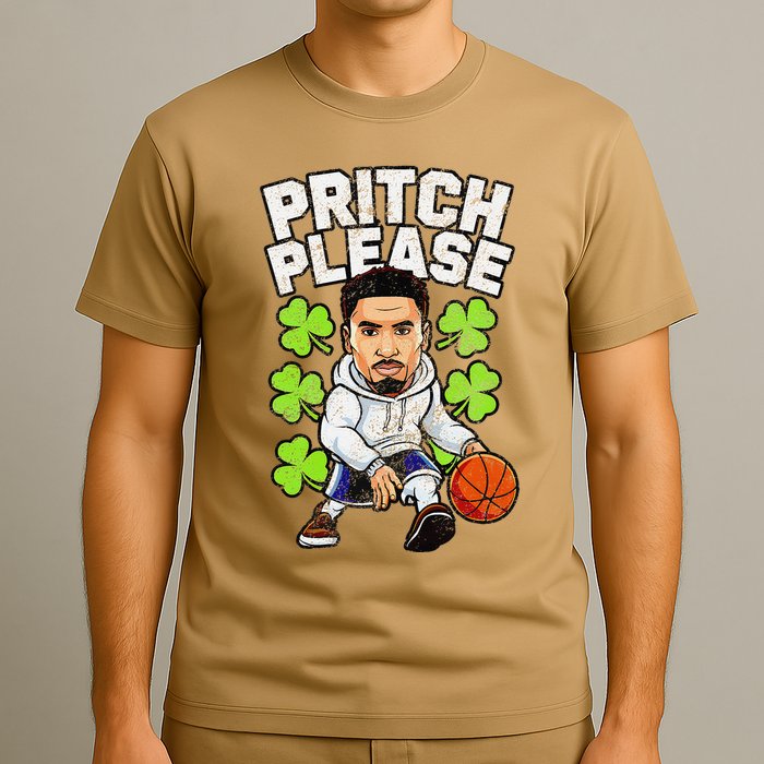 Pritch Please Funny St. PatrickS Day Basketball Player T-Shirt