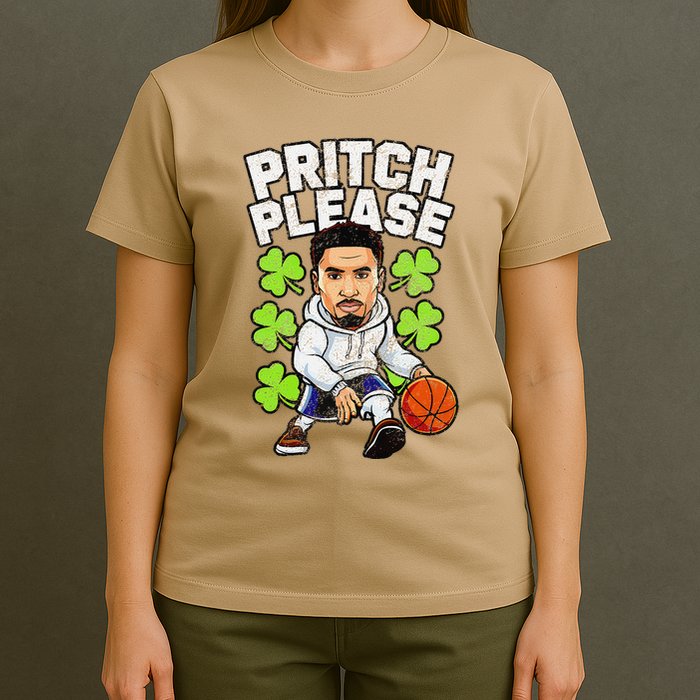 Pritch Please Funny St. PatrickS Day Basketball Player T-Shirt