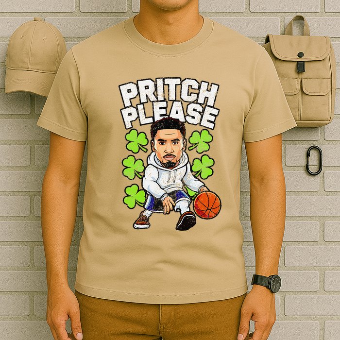 Pritch Please Funny St. PatrickS Day Basketball Player T-Shirt