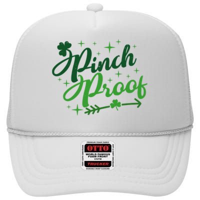 Pinch Proof Funny St Patrick's Day Holiday High Crown Mesh Back Trucker Hat