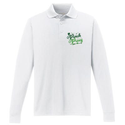 Pinch Proof Funny St Patrick's Day Holiday Performance Long Sleeve Polo