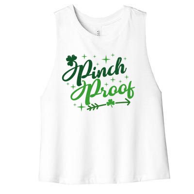 Pinch Proof Funny St Patrick's Day Holiday Women's Racerback Cropped Tank