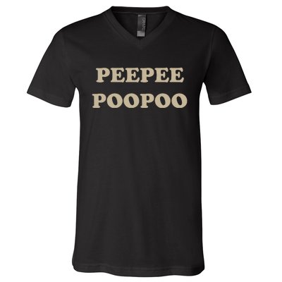 PeePee PooPoo Funny Sarcastic Adult Humor Sayings V-Neck T-Shirt