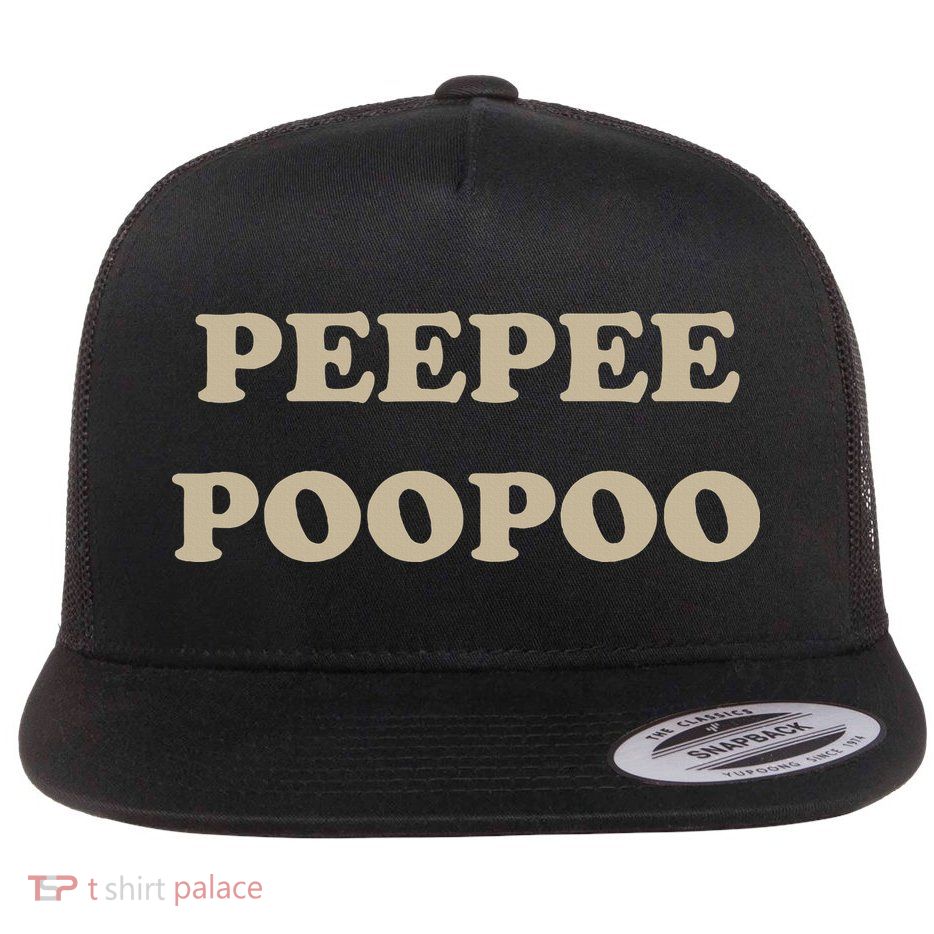PeePee PooPoo Funny Sarcastic Adult Humor Sayings Flat Bill Trucker Hat