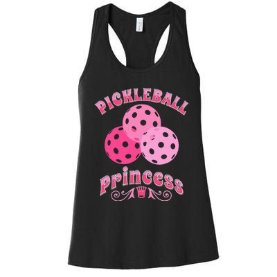 Pickleball Princess funny sport lover coach Women's Racerback Tank