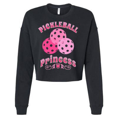 Pickleball Princess funny sport lover coach Cropped Pullover Crew