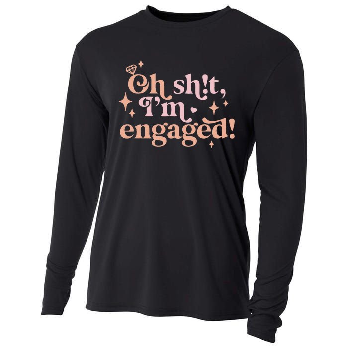 Oh Sh!t I'm Engaged Cooling Performance Long Sleeve Crew