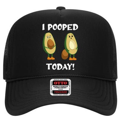 Proud Pooper Funny Poop Fart I Pooped Today High Crown Mesh Back Trucker Hat