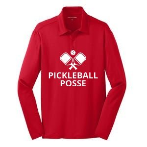 Pickleball Posse Funny Pickleball Quote Pickleball Lovers Silk Touch Performance Long Sleeve Polo